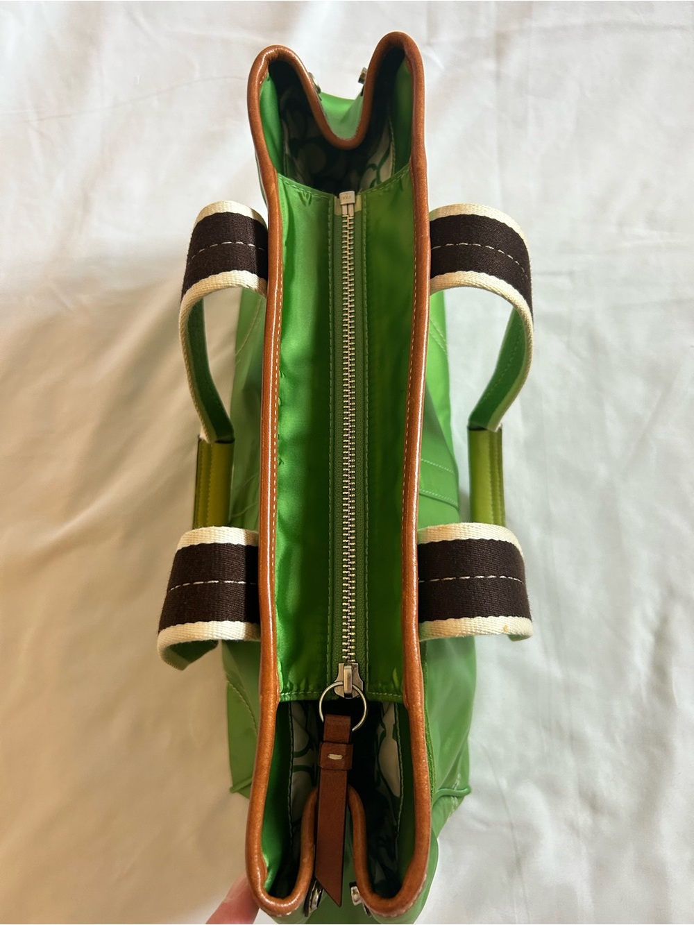 Coach Green Nylon Tote *project* - Picture 5 of 16